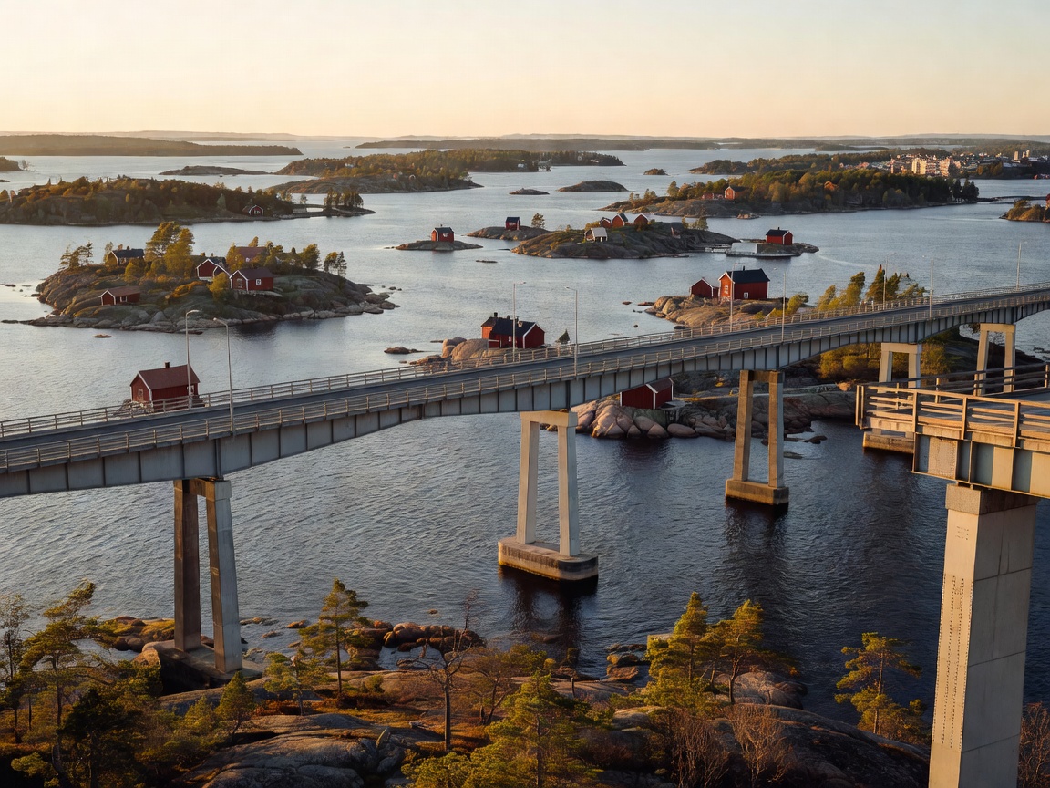 Tukholman saaristomaisema sillalta